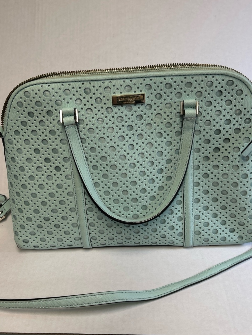 kate spade Mint Perforated Dome Satchel